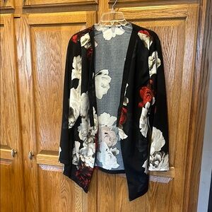 Floral Open Front Cardigan